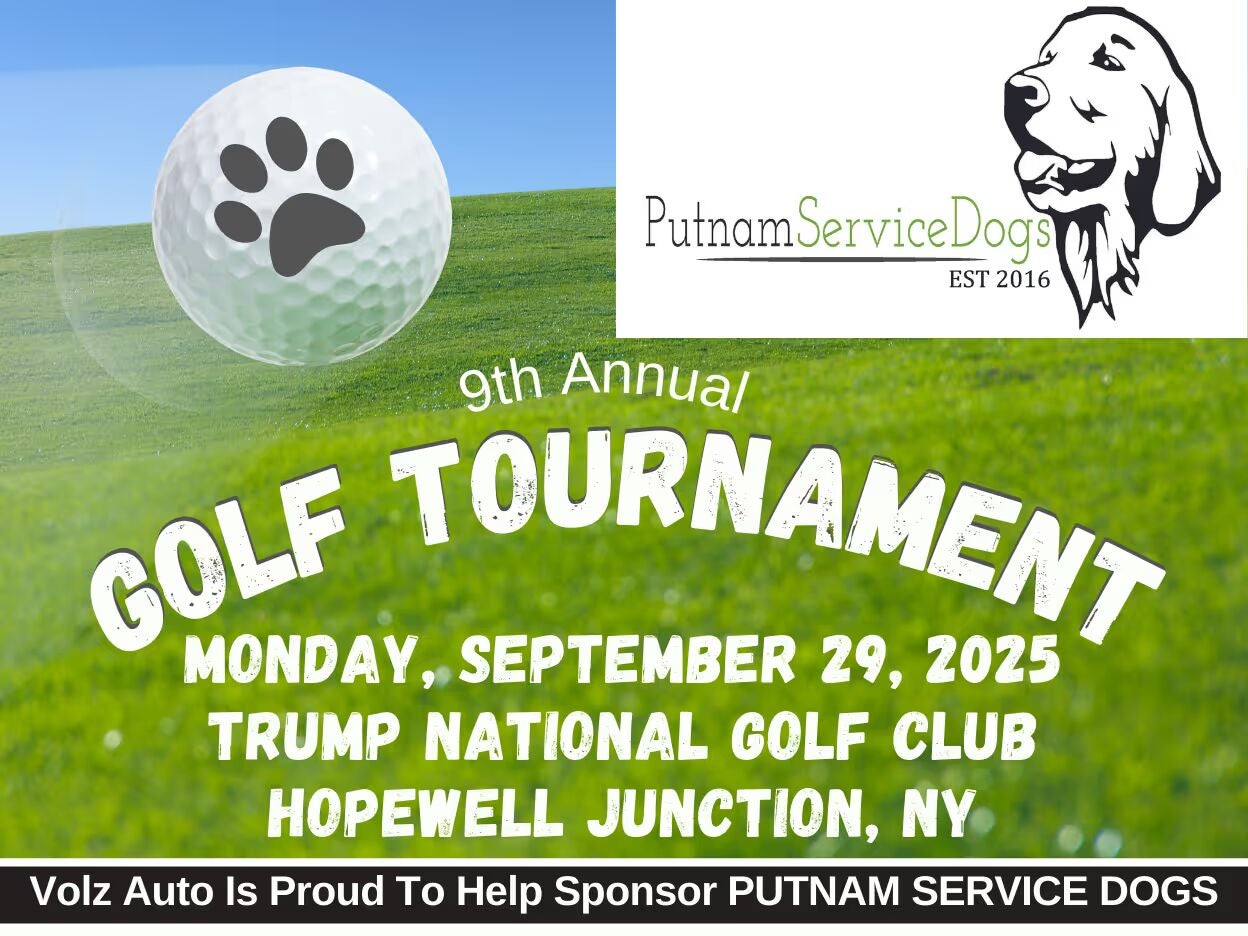 Putnam Service Dogs golf tournament flyer.